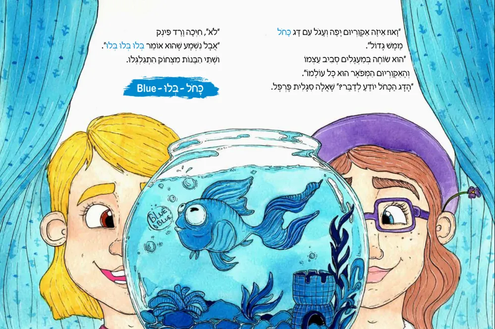 כפולת העמודים של הדג הכחול מתוך סגלית והצבעים באנגלית